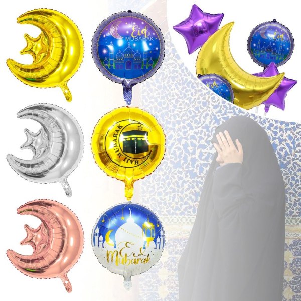 EID MUBARAK Balloner Aluminiumfolie Ballon TYPE A