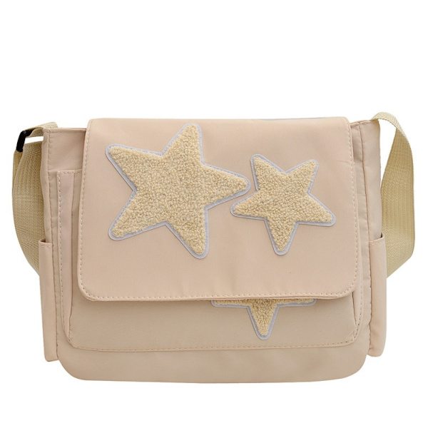 Star Pattern Messenger Bag Casual Skuldertaske HVID White
