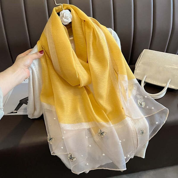90x90cm Butterfly Brodered Scarf Siden Scarf 10 10 10