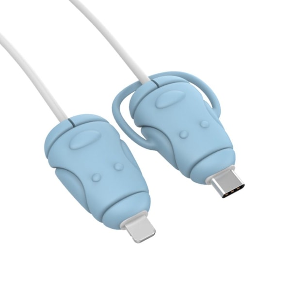 Kabelskydd Laddare Kabel Cover BLÅT TYP TILL Blue TypeC to iOS-TypeC to iOS