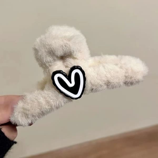 Plysj Hårklype Hvit white
