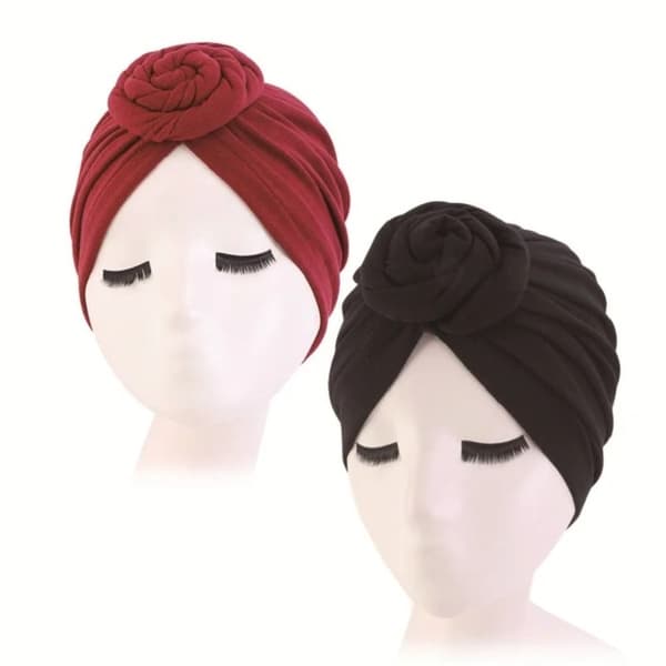 Dame Turban Hår Cover SORT Black