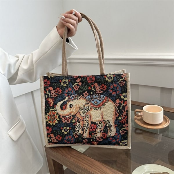 Cartoon Tote Bag Brodert Skulderveske 3 3 3