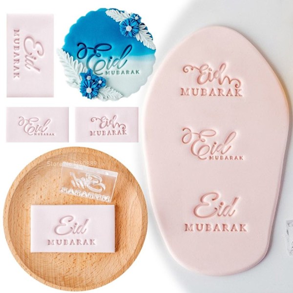 Eid Fondant Biscuitforme Bogstaver Prægning Cookie Stemplet QA1226