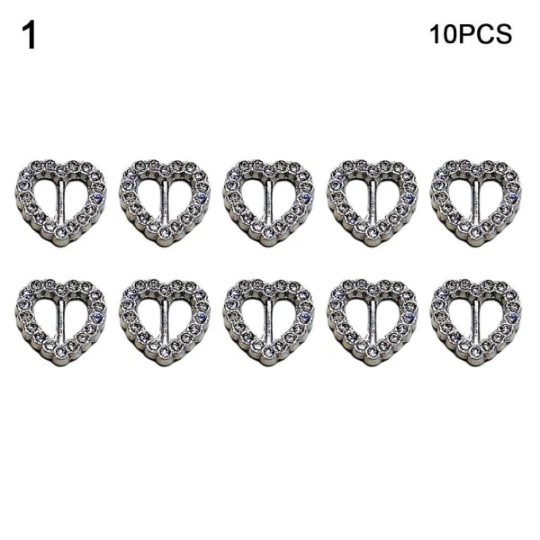 10 st Ultra-liten spänne hjärta diamant 1 1 1