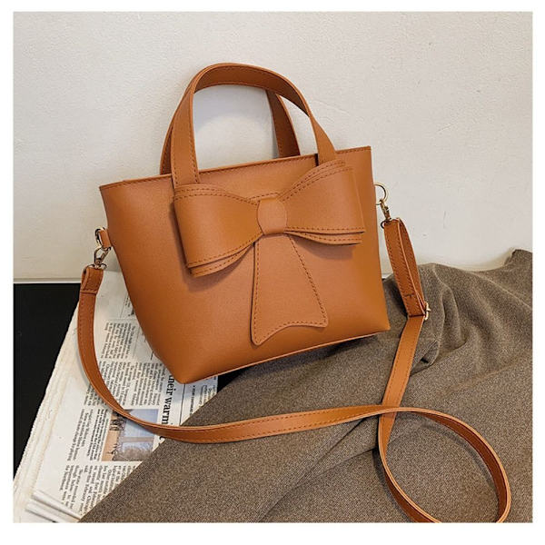 Liten axelväska Bow Design Handväskor BRUN L brown L