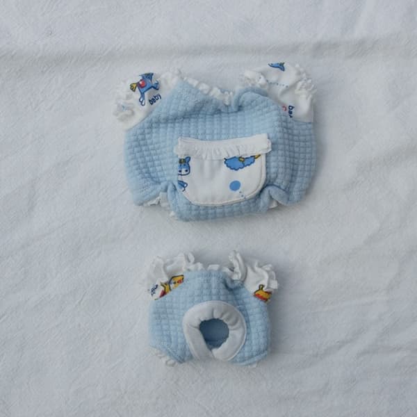 Docka Sovkläder Bodysuit Skor BLÅ 20CM Blue 20cm