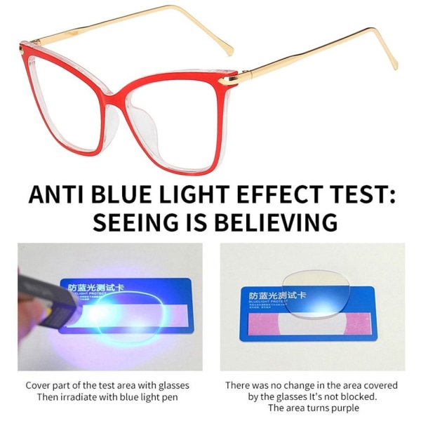 Anti-Blue Light Glasögon Fyrkantiga Glasögon VIT VIT White