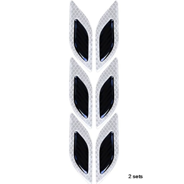 12 stk/2 sæt Carbon Fiber Reflekterende Sticker 3D Reflekterende Red