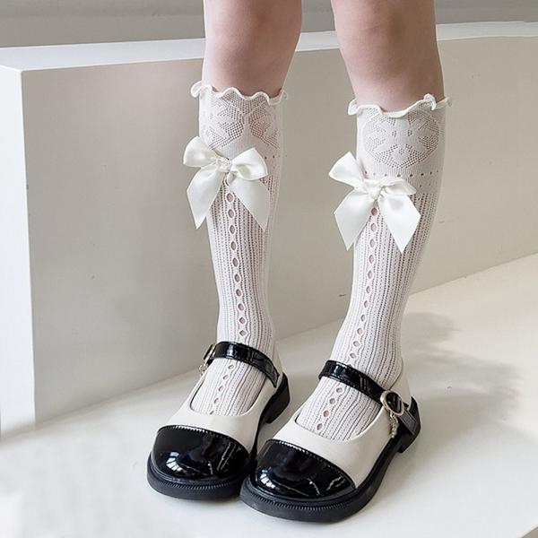 Rosettstrumpor Mesh Strumpor VIT white