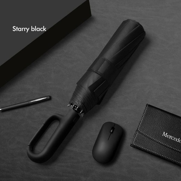 Ringspænde Paraply Fuldautomatisk Paraply SORT black