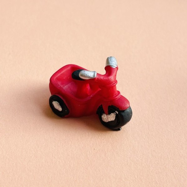 Dukkehus Miniature Model Resin Motorcykel RØD Red