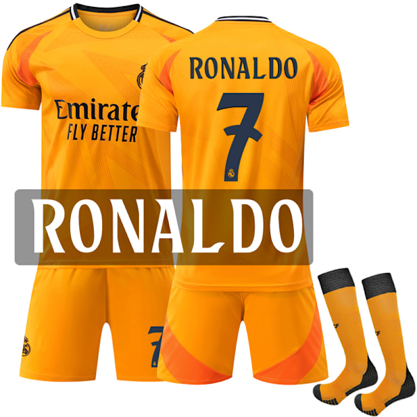 2024-2025 Real Madrid Udebanes Børne/Voksen Fodboldtrøje Jersey Nr. 7 Cristiano Ronaldo 20