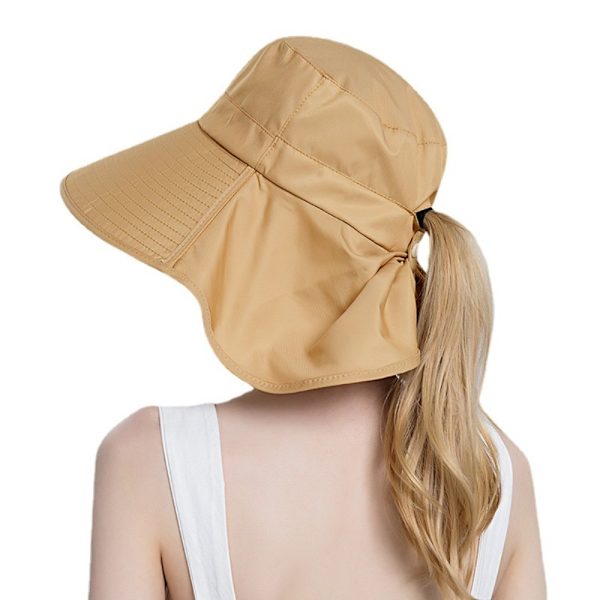 Beach Visor Ponytail Cap Kesäinen aurinkohattu naisille KHAKI khaki