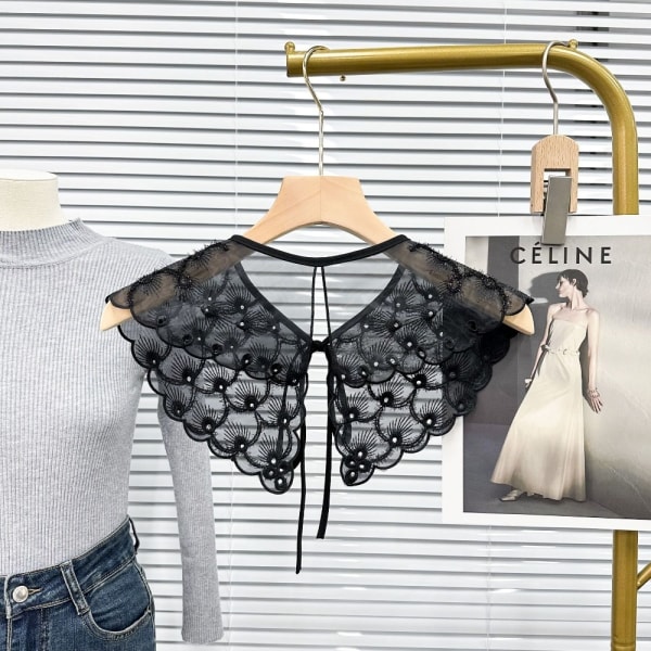 Dame blondekrave sjalkrave SORT Black