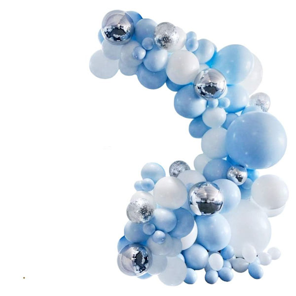 Ballonbuesæt Macaron Blå Sølv