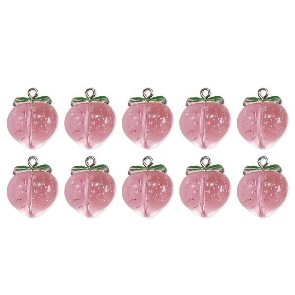 10 stk Peach Flat Resin Charms Anheng Peach Charms Fruit 1