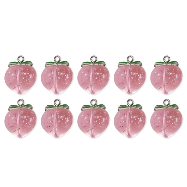 10 stk Peach Flat Resin Charms Pendant Peach Charms Frugt 2