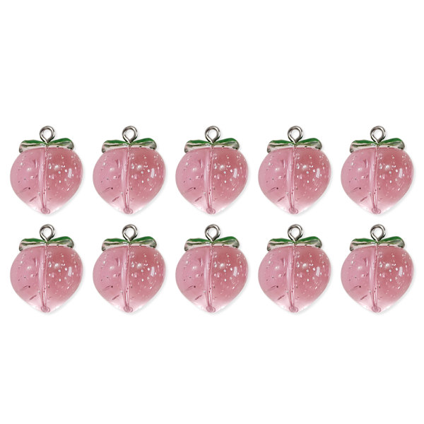 10 stk Peach Flat Resin Charms Pendant Peach Charms Frugt 5