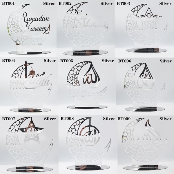 Eid Mubarak Dekoration Ramadan Ornament SILVER BT003 BT003