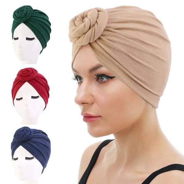 Dame Turban Hår Cover SORT Black