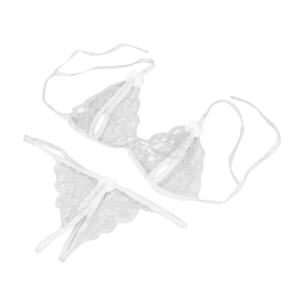 Underkläder Full Set Öppen gren G-String VIT White