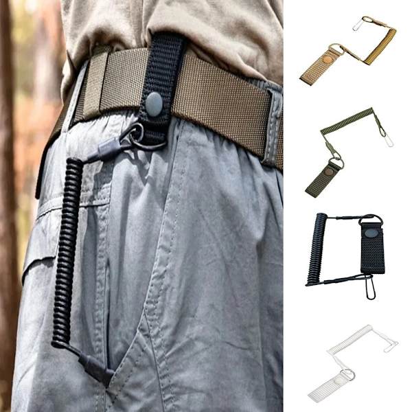 2st Taktisk fjäderrep Spänne Taktisk Anti-förlorad rep KHAKI khaki