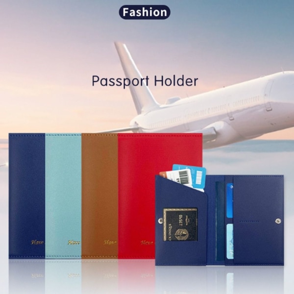 Pass Cover Dokument Kreditkort Case BLÅ Blue