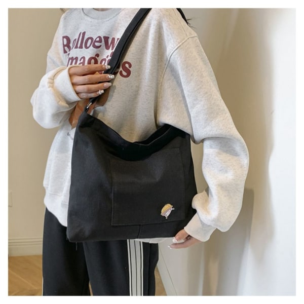 Lærredsstoftasker Casual Messenger Tasker SORT black