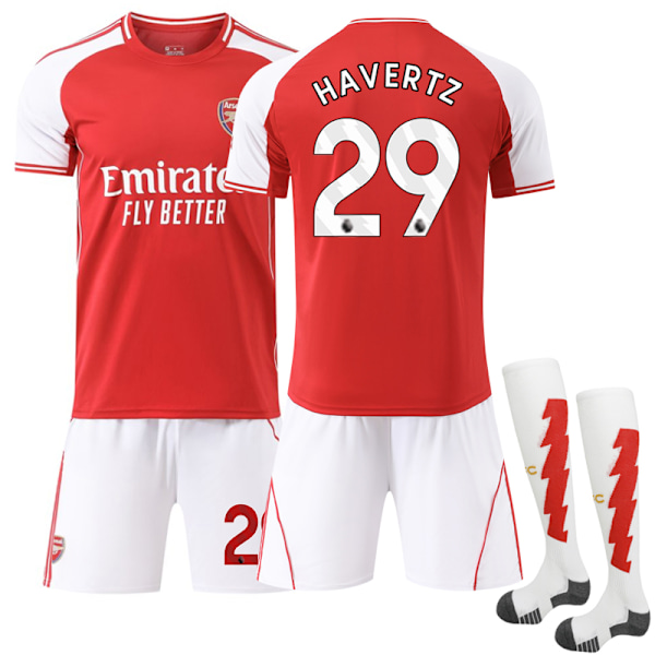 2025-2026 Arsenal Hemma Barn Fotbollströja Kit med Strumpor Nr 29 Havertz 16
