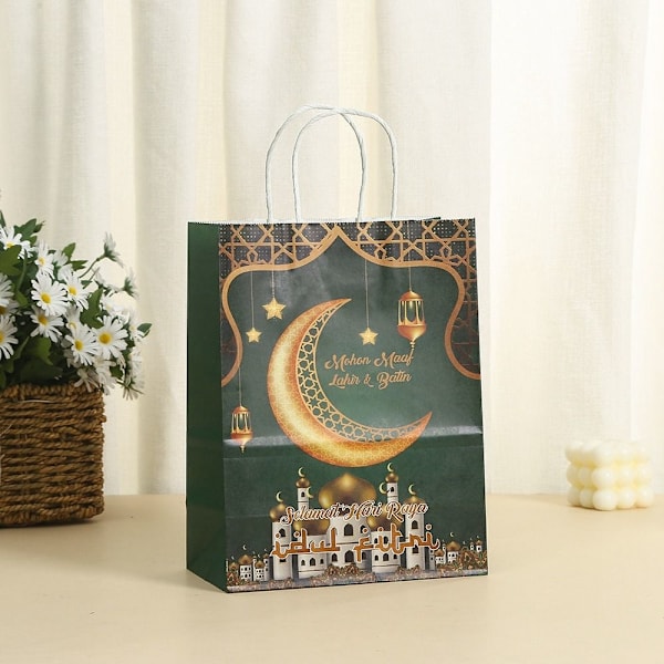 6 st Eid Mubarak Presentpåsar Godis Keks Påse STYLE 5 STYLE 5
