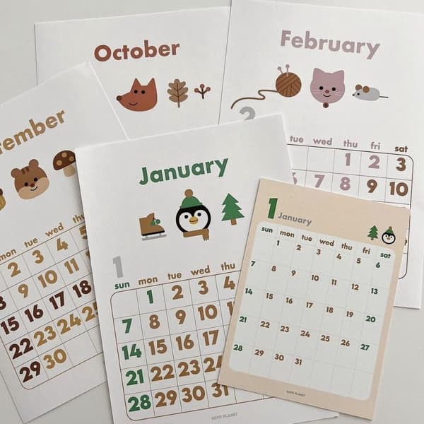 Veggkalender Bordkalender Tidsplan