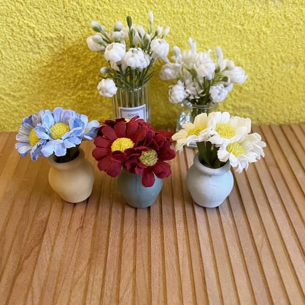 Bomulls Docka Daisy Dockhus Blomma VIT White