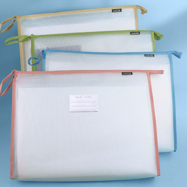 Mesh blixtlåspåse påse Transparent filpåse FÄRG 3 FÄRG 3 Color 3
