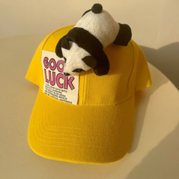 Panda Hat Baseball Hat GUL KID BØRN Yellow Kid-Kid
