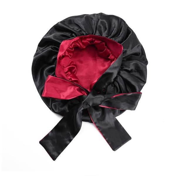 Satin Sovehætte Silkeblød Satinbonnet SORT 4 SORT 4 black 4