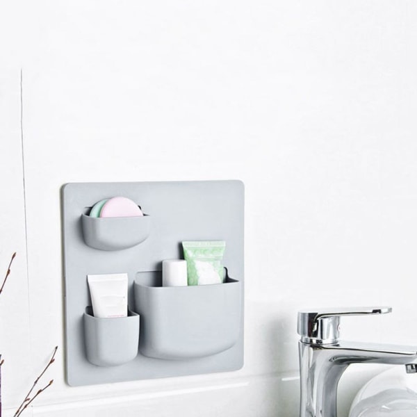 Väggförvaringsställ för badrum Väggförvaringsställ LJUSGRÅ B B Light Grey B-B