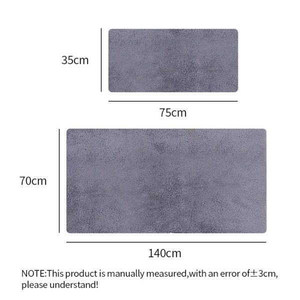 Blød Microfiber Badekåbe Herre Badehåndklæde GRÅ grey