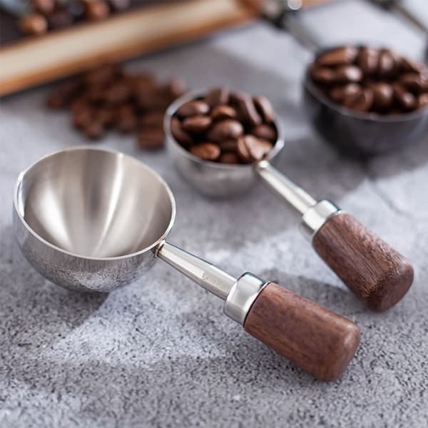 2 st Kaffemätsked Kaffemätkopp SILVER Silver