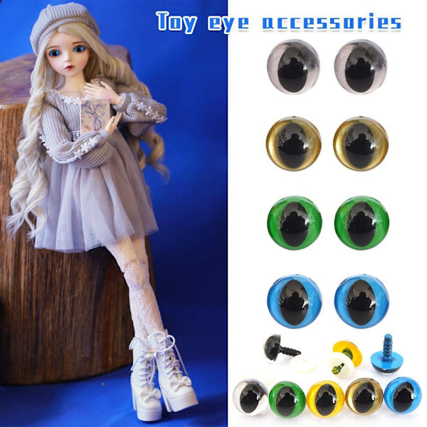 10 stk/5 par Eyes Crafts Eyes Puppet Crystal Eyes 15MMBLÅ BLÅ 15mmBlue