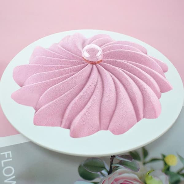 3D Rund Blomst Pagode Silikone Kageform Mousseforme