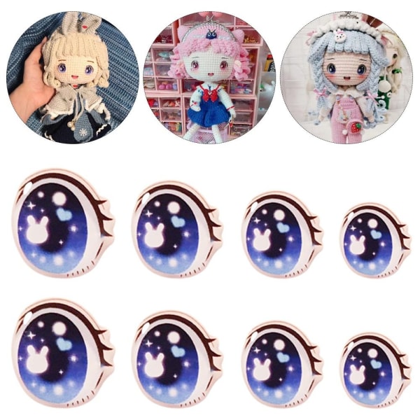 Tegnefilm Eyes Stickers Anime figur dukke PINK-15MM PINK-15MM Pink-15mm