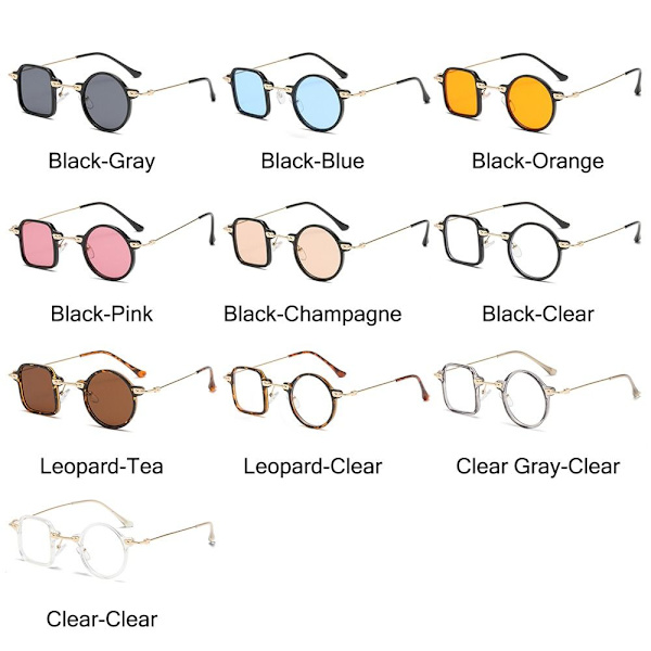 Neliönmuotoiset Pyöreät aurinkolasit Ocean Linssin varjostimet CLEAR GRAY-CLEAR Clear Gray-Clear