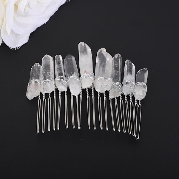 Quartz Hårkam Sidokam Kristallhårband Transparent