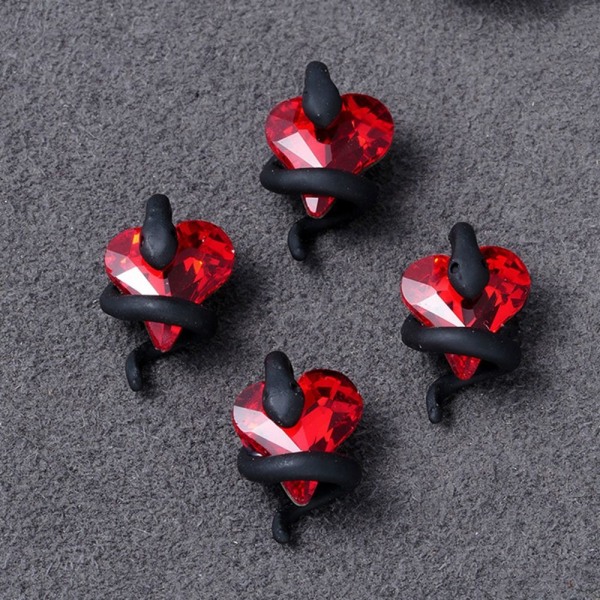 10st Snake Nail Charms Snakes Nails Gems SVART black