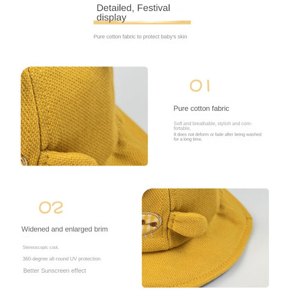Baby Bucket Hat Børn Solhat GUL yellow