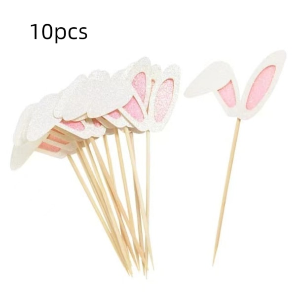 10 kpl Easter Bunny Ears Cupcake Toppers 1 1 1
