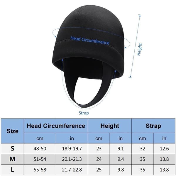 Snorkelmössa Våtdräktsmössa SVART M Black M