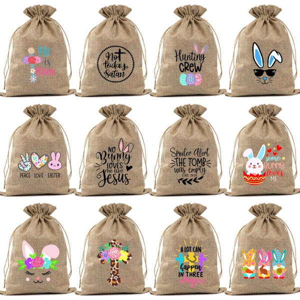 Pellava kiristysnyörilaukkujen nippu tasku 15X20CMD D 15x20cmD