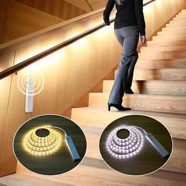 LED-lysstripe PIR bevegelsessensor KALD HVIT 3M Cool white 3m
